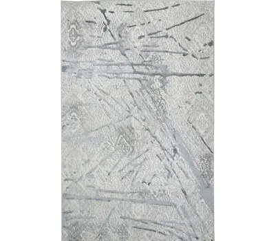 5' X 8' Gray and Silver Abstract Area Rug