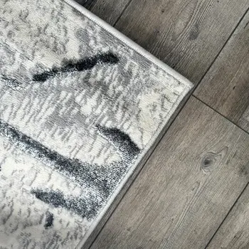 8' X 11' Gray and Silver Abstract Area Rug