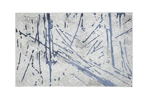 4' X 6' Ivory and Blue Abstract Area Rug