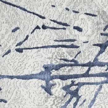 5' X 8' Ivory and Blue Abstract Area Rug