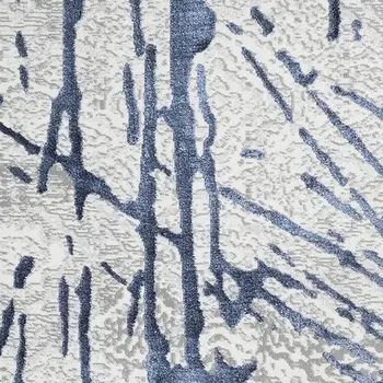 8' X 11' Ivory and Blue Abstract Area Rug