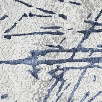 9' X 12' Ivory and Blue Abstract Area Rug