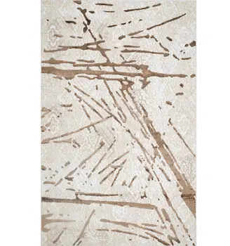 4' X 6' Ivory and Brown Abstract Area Rug