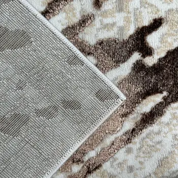 5' X 8' Ivory and Brown Abstract Area Rug