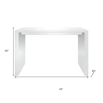 60" White Wood Rectangular Bar Table
