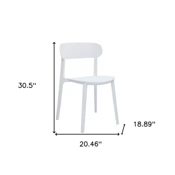 Set of Four White Heavy Duty Plastic Dining Side Chairs