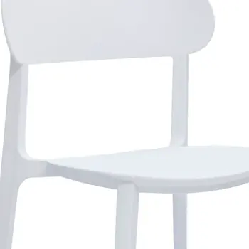 Set of Four White Heavy Duty Plastic Dining Side Chairs