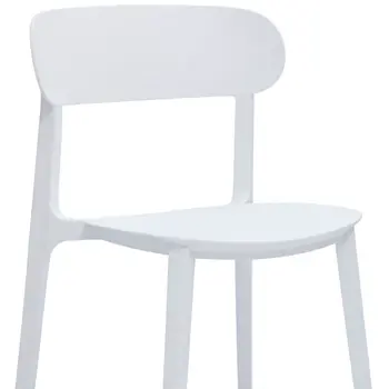 Set of Four White Heavy Duty Plastic Dining Side Chairs
