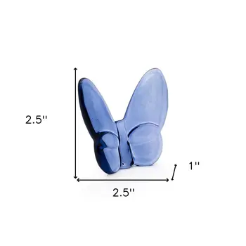 3" Dark Blue Crystal Butterfly Figurine Tabletop Sculpture