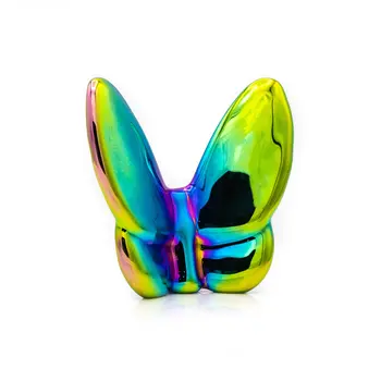 3" Blue and Green Crystal Butterfly Figurine Tabletop Sculpture