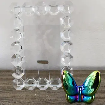 3" Blue and Green Crystal Butterfly Figurine Tabletop Sculpture