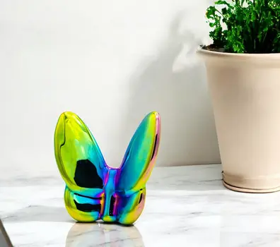 3" Blue and Green Crystal Butterfly Figurine Tabletop Sculpture