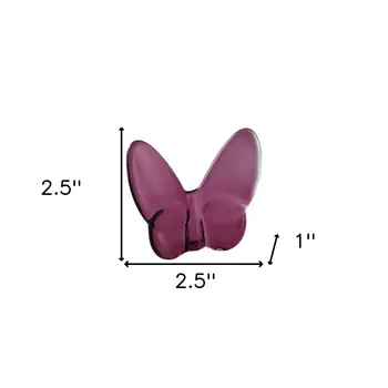 3" Plum Crystal Butterfly Figurine Tabletop Sculpture