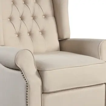 31" Beige Microfiber Manual Club Recliner