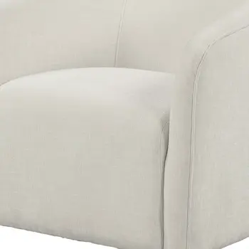 32" Beige Fabric Barrel Club Chair
