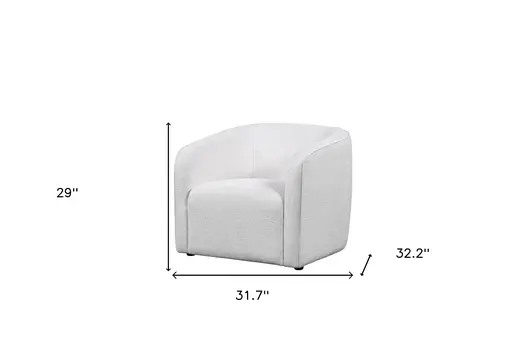 32" Off White Fabric Barrel Club Chair