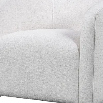 32" Off White Fabric Barrel Club Chair