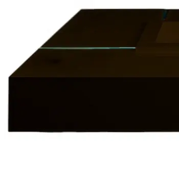 47" Espresso and Clear Wood and Glass Square Coffee Table