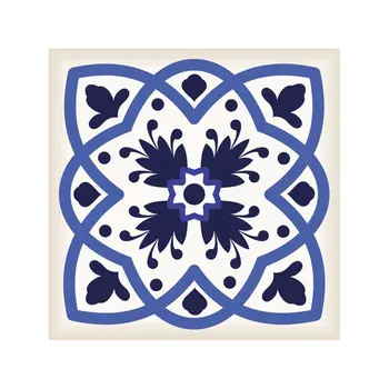 12" X 12" Blue And White Mosaic Peel And Stick Removable Tiles