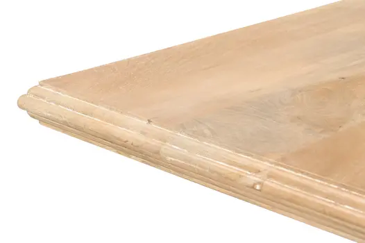75" Beige Solid Wood Double Pedestal Base Dining Table