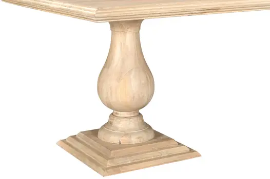 75" Beige Solid Wood Double Pedestal Base Dining Table