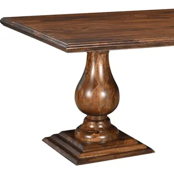 75" Dark Brown Solid Wood Double Pedestal Base Dining Table