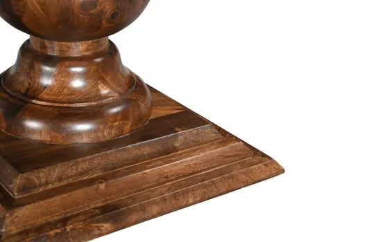 75" Dark Brown Solid Wood Double Pedestal Base Dining Table