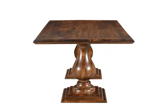 75" Dark Brown Solid Wood Double Pedestal Base Dining Table