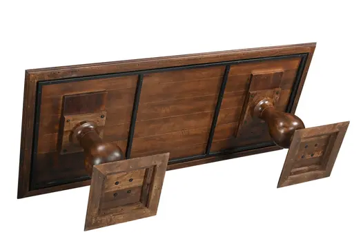 75" Dark Brown Solid Wood Double Pedestal Base Dining Table