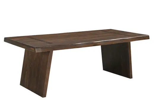 86" Dark Brown Solid Wood Double Pedestal Base Dining Table