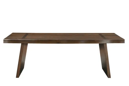 86" Dark Brown Solid Wood Double Pedestal Base Dining Table