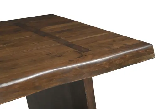 86" Dark Brown Solid Wood Double Pedestal Base Dining Table