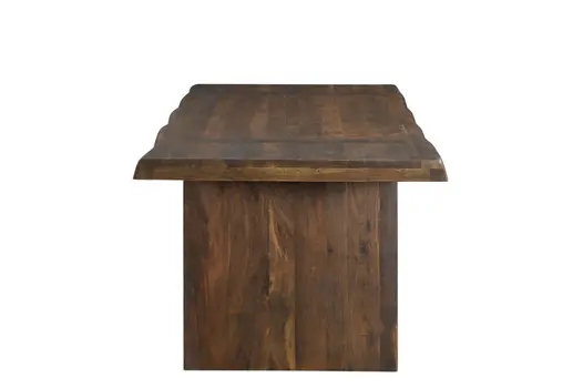 86" Dark Brown Solid Wood Double Pedestal Base Dining Table
