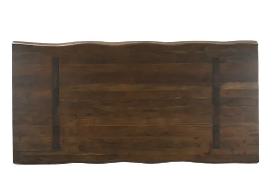 86" Dark Brown Solid Wood Double Pedestal Base Dining Table