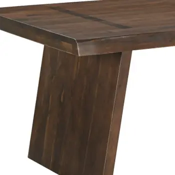 86" Dark Brown Solid Wood Double Pedestal Base Dining Table