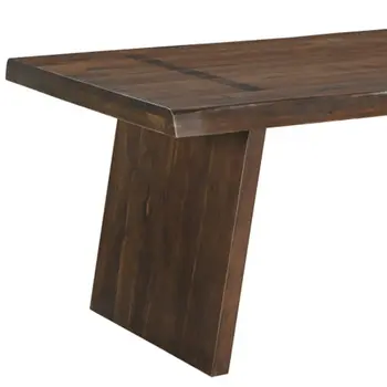 86" Dark Brown Solid Wood Double Pedestal Base Dining Table