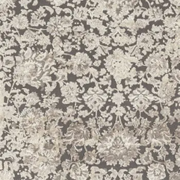 10' X 14' Gray and Ivory Floral Area Rug