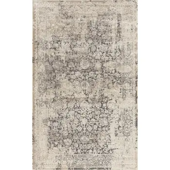 10' X 14' Gray and Ivory Floral Area Rug