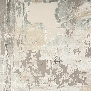 7' Gray And Beige Abstract Runner Rug