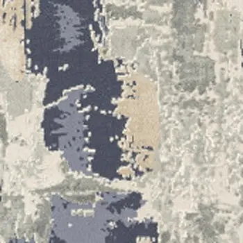 2' X 3' Blue and Beige Abstract Area Rug
