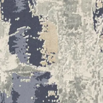 5' X 8' Blue and Beige Abstract Area Rug