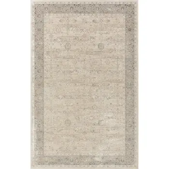 10' X 14' Beige and Ivory Floral Area Rug