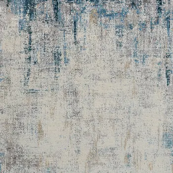 2' X 3' Blue and Ivory Abstract Area Rug