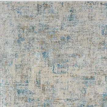 2' X 3' Blue and Ivory Abstract Area Rug