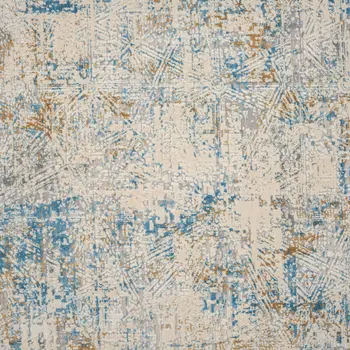 2' X 3' Blue and Ivory Abstract Area Rug
