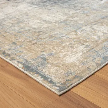 8' Beige Medallion Runner Rug