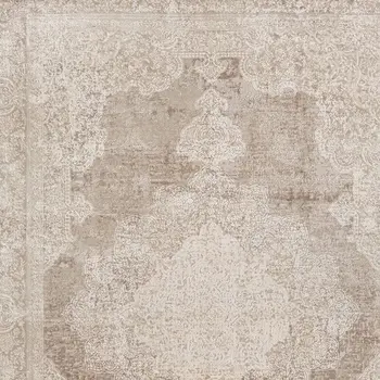 8' X 10' Beige and Ivory Medallion Area Rug