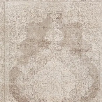10' X 14' Beige and Ivory Medallion Area Rug