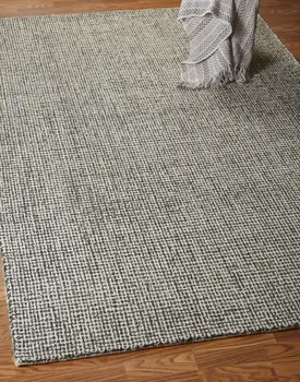 8' Gray And Ivory Wool Checkered Hand Tufted Runner Rug