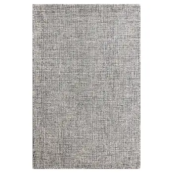 10' X 14' Gray and Ivory Wool Checkered Hand Tufted Area Rug
